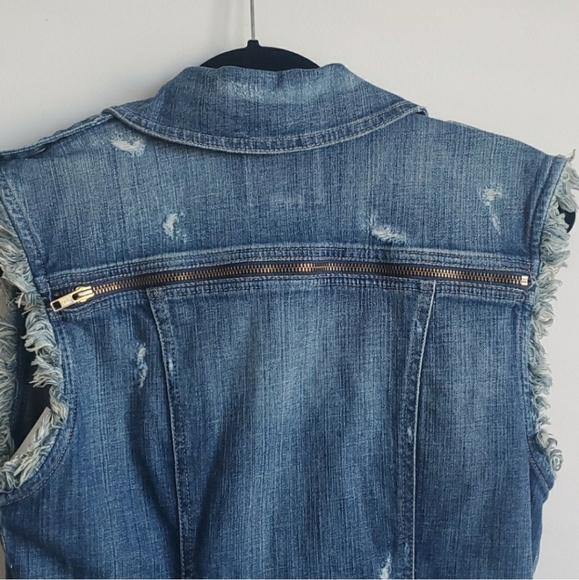 Guess Moto Jean Jacket Vest - distressed - small - Picture 2 of 8